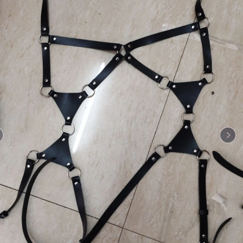 

Faux Leather Leg Strap Corset Harness Bra Bondage Lingerie Sexy Garter Set Sexi Women Suspenders Waist Belts Ladies Thigh Sling