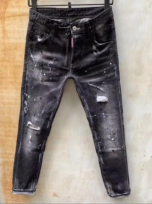 

Новинка Dsquared2 женские мужские рваные джинсы DSQ джинсы мотоциклетная джинсовая куртка Мужские брюки 959