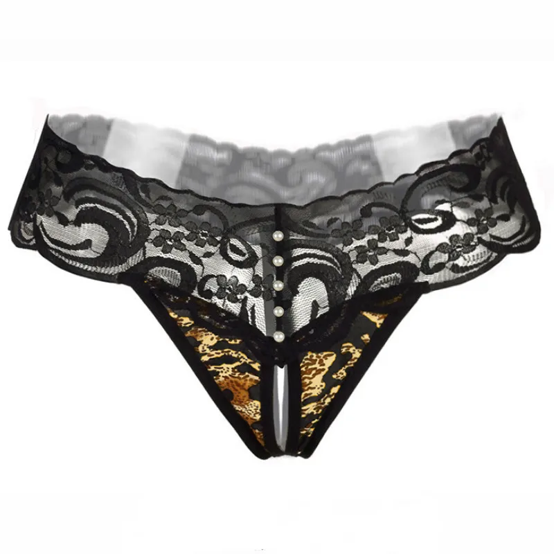Женские леопардовые сексуальные кружевные трусики танга нижнее белье без