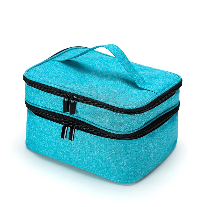 

Cosmetic Essential Oil Bag Double-Layer Portable Nail Polish Bag Organizer Case Storage Box Makeup Organizer Pouch Carrying Case