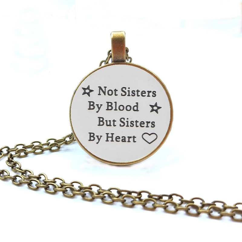 Ожерелье Лучшие друзья &quotне сестры по крови а сердцу&quot Дружба стекло кулон