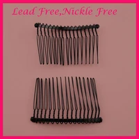20pcs black 17teeth plain metal hair combs for girls at nickle free and lead free wedding hair jewelry hair side combs