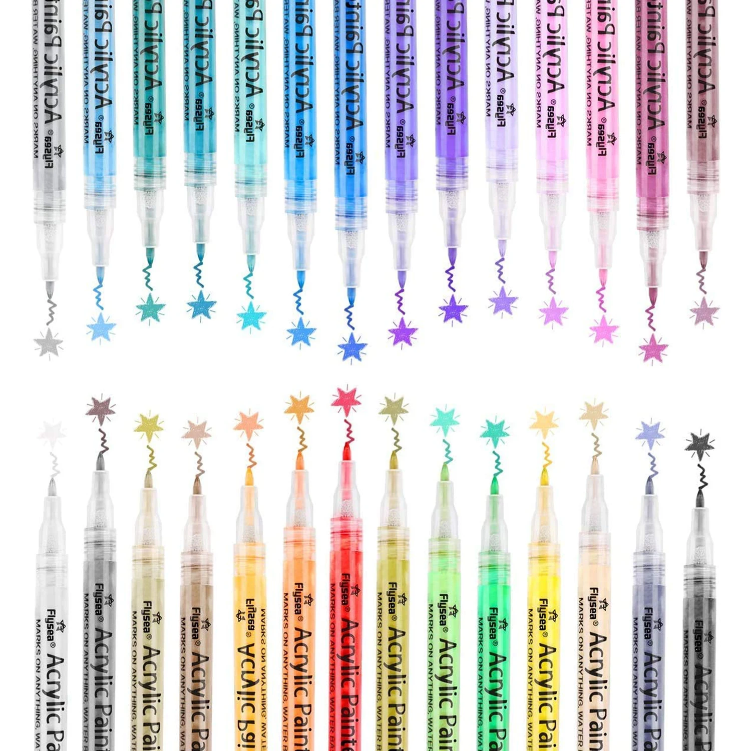 

Premium Acrylic Paint Marker Pen 0.7mm Medium Tip for Rock Painting Mug Ceramic Glass Wood Fabric Painting Water Based Quick Dry