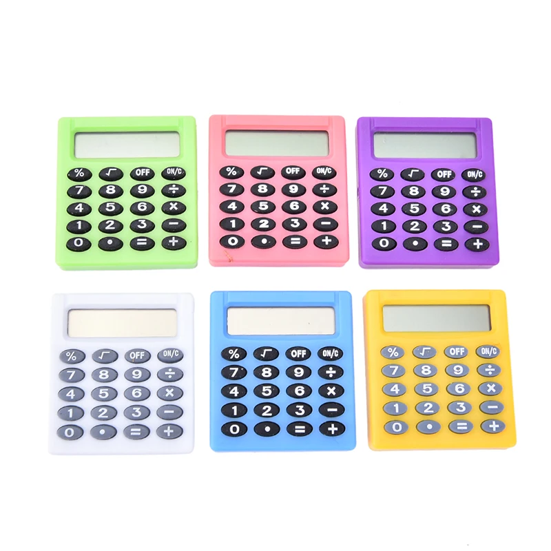 

1pcs Cute Portable Soft Keyboard Solar Energy Silicone Mini Calculator Child Gift Calculating Office Supplies