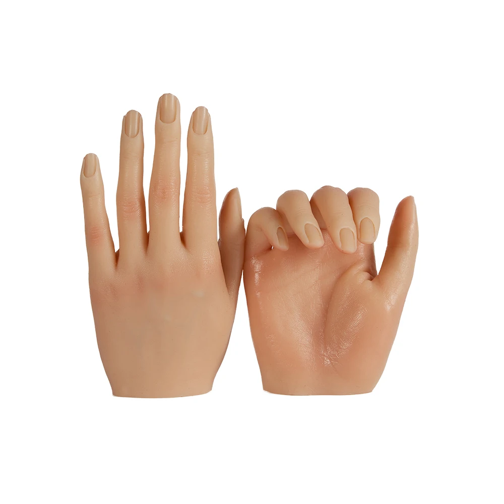Upgraded Hand Model 3D Adult Mannequin Fake Hand Manicure Pedicure Display Model Moveable Nails
