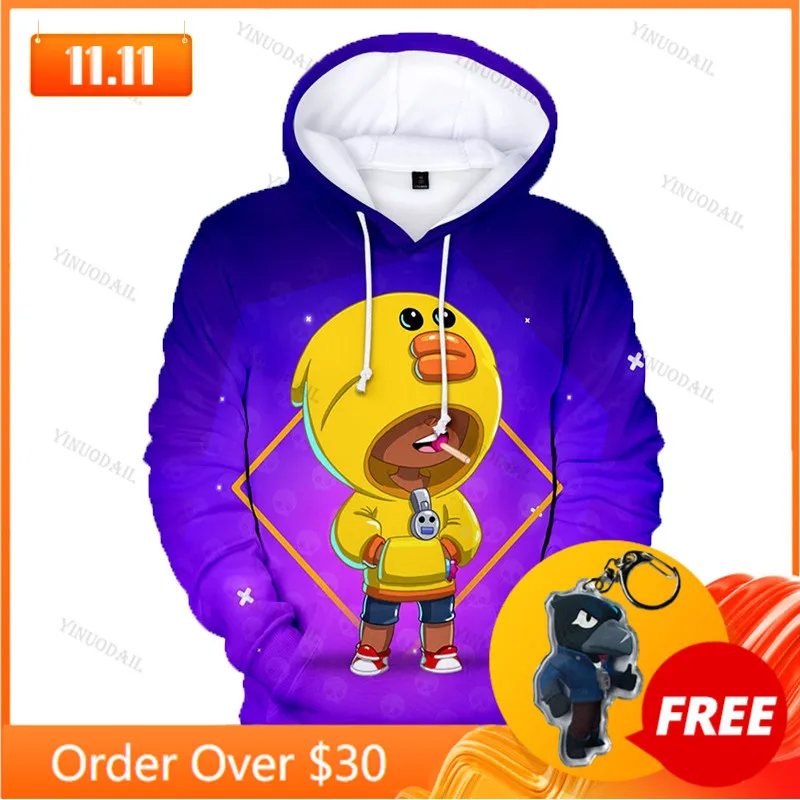 

Shooter Game 3D Print Hoodies Men Clothing Harajuku Sweatshirt Children Cute Crow Shoot Kids Thin Child Tops Boys Girls