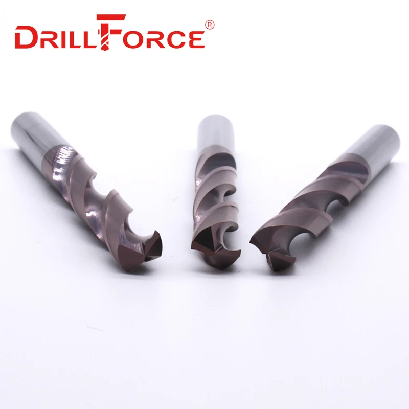Drillforce 3 шт 2мм 9ммх80мм OAL HRC65 твердосплавные сверла набор спиральная флейта для