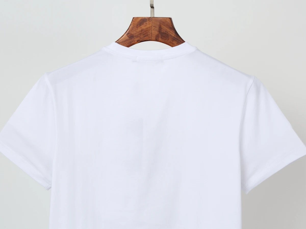 

2021 Summer New 100% Cotton Fabric T-shirt Men Letter Print Loose Drop Shoulder Tshirt Casual Tops SK170161