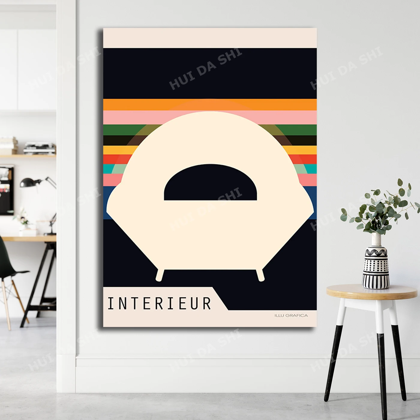 

INTERIEUR//LAMP, Contemporary Graphic Art Print Canvas Print Poster Home Decor
