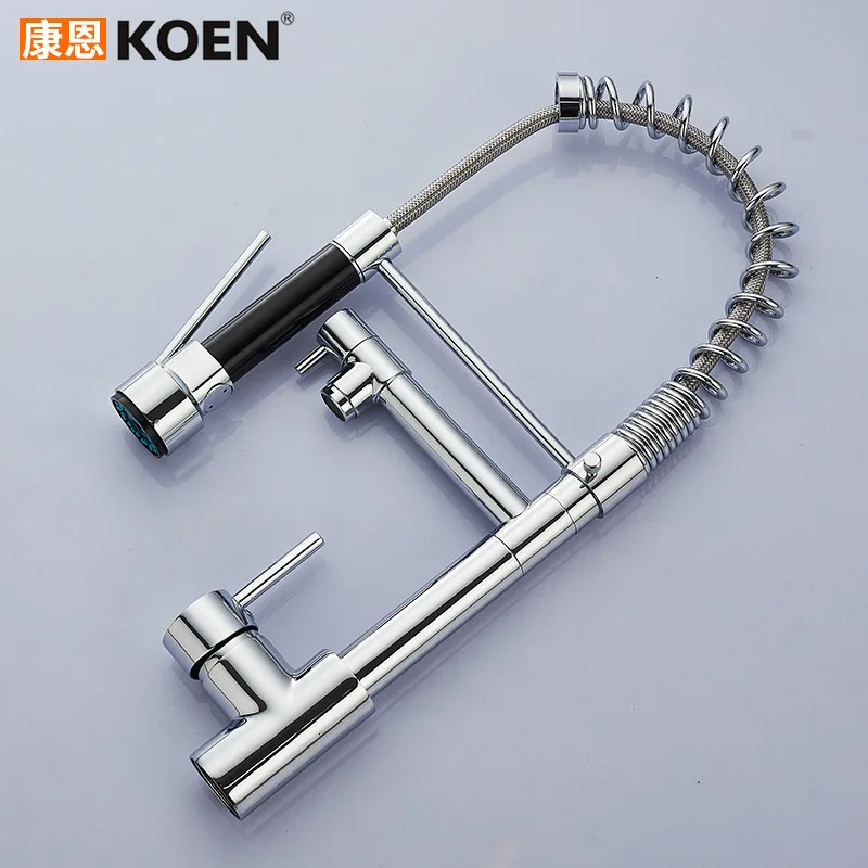 Горячая и холодная Смешанная вода функция Весна взять тянуть кухонный кран для