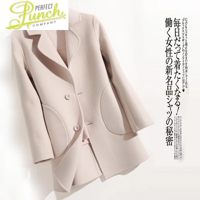 

Coat Spring Autumn 100% Wool Jacket Korean Fashion Coats and Jackets Women Abrigos Mujer Elegante 1767 KJ5051