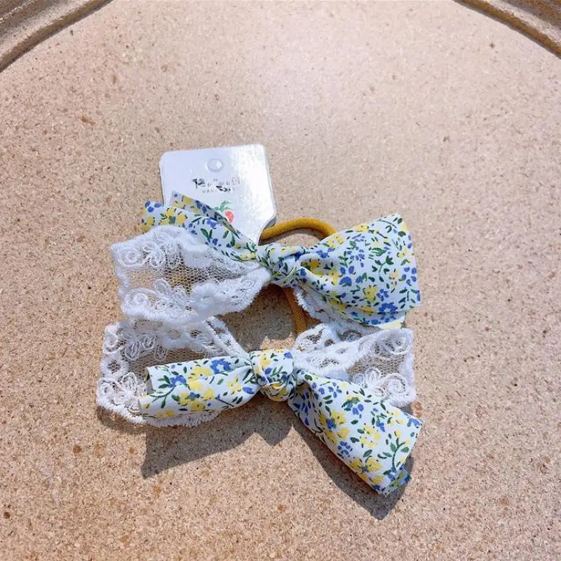 

Baby Girls Elastic Hair Bands Floral Print Hair Accessories Children Hair Grips Kids Hair Styling Tools Ponytails Headdress