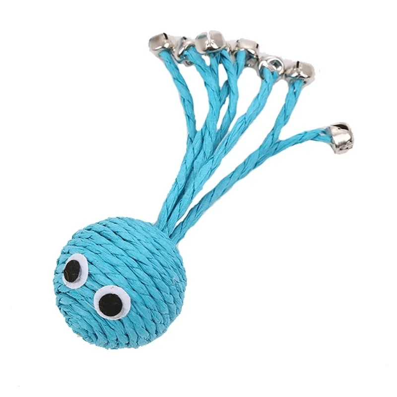 

Funny Octopus Shape Cat Toy Woven Cartoon Exercise Kitten Accessory Pet Supply Indoor Cats Durable