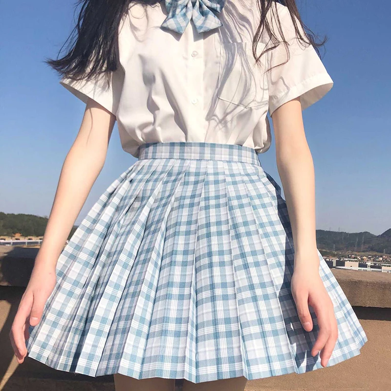Женская летняя плиссированная юбка с высокой талией в клетку | Тематическая