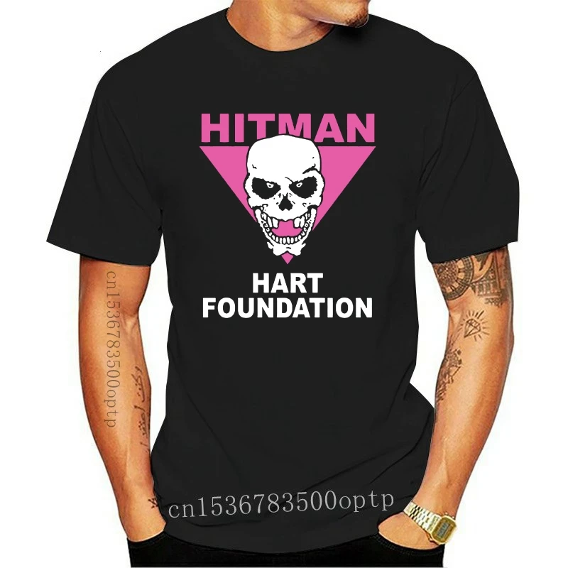 

Funny Printed Men T shirt O-neck tshirts Bret Hart Hitman Women cotton T-Shirt