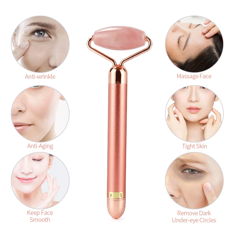 Электрический Роза кварцевый ролик уход за кожей лица для похудения Массажер