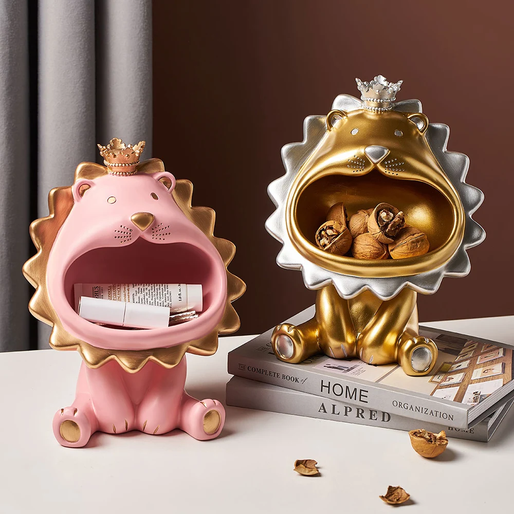 

cute Lion statue home decor Model Animal Living Room Bedroom Desktop Statuette abstract art Decoration sculpture Ornaments Gift