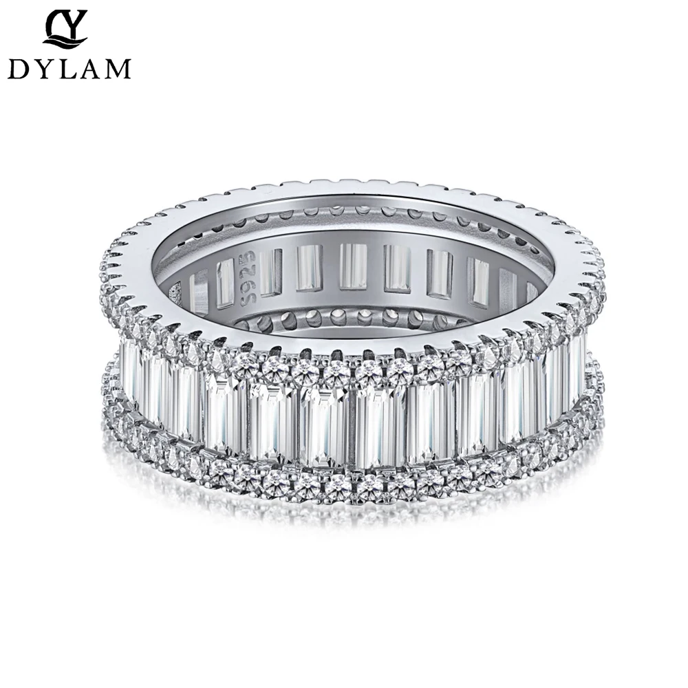 

DYLAM Wedding Engagement New 925 Sterling Silver Crown Ring AAAAA Zircon Luxury Pear Cut Simulation Diamond High Jewelry