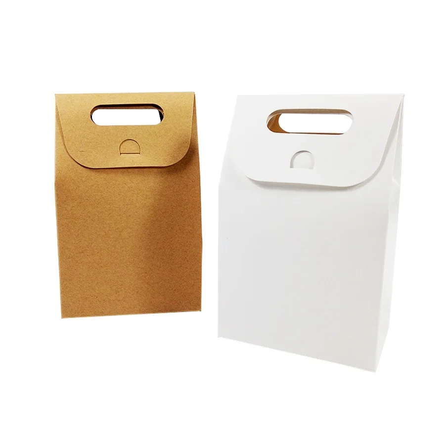 10 шт./лот упаковочная коробка из крафт бумаги для конфет с ручкой 10*6*6 см
