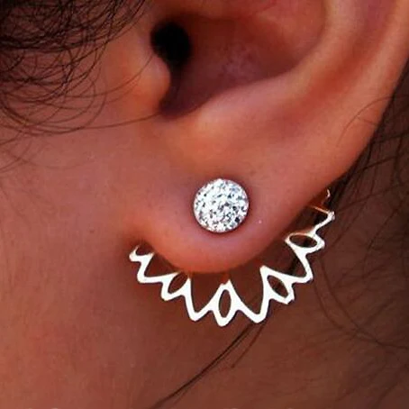 Женские серьги гвоздики в форме цветка Lotus стразы модные ювелирные изделия