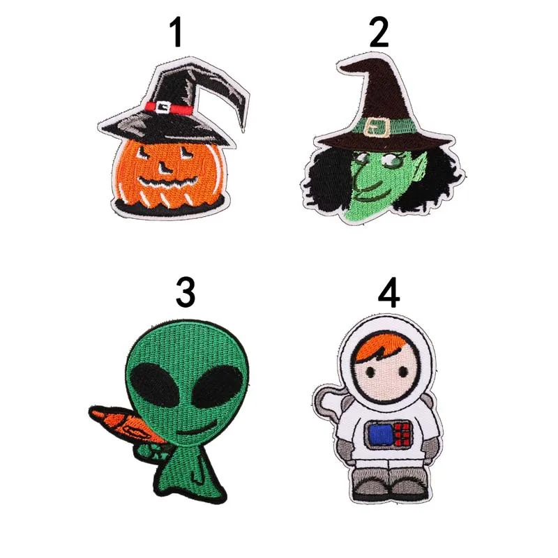 Хэллоуин Тыква Вышивка Патчи ведьма инопланетная одежда для Аппликации Значки