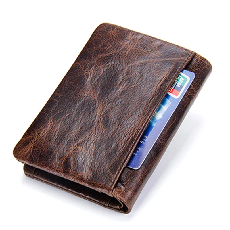 

New Men's Wallet Large Capacity Casual Retro Short Male Wallets Multi-function Credit Card Holder Genuine Leather Men Coin Purse