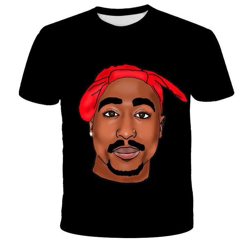 T5096 Новая летняя модная мужская и женская футболка Rapper 2pac Tupac 3d принт хип-хоп футболка s Повседневная крутая футболка для мужчин размера плюс 5XL - Цвет: T5096