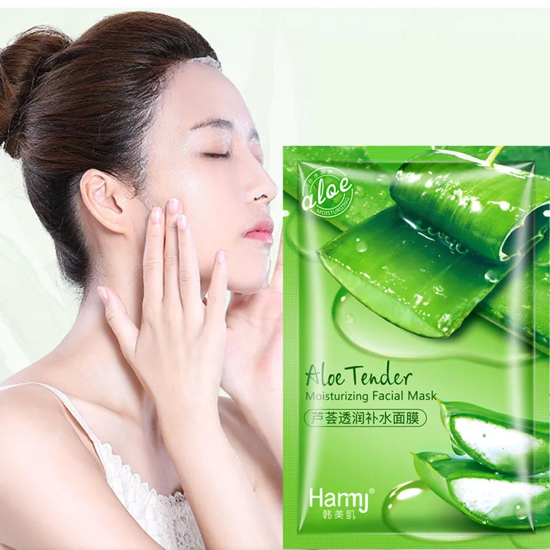 

1 Pieces Aloe Tender Moisturizing Facial Mask Remove Acne Control Oil Depth Replenishment Whitening Anti-Aging Skin Care Beauty