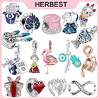 Оригинальный браслет Pandora, подвеска в виде рыбы с голубой Фатимой