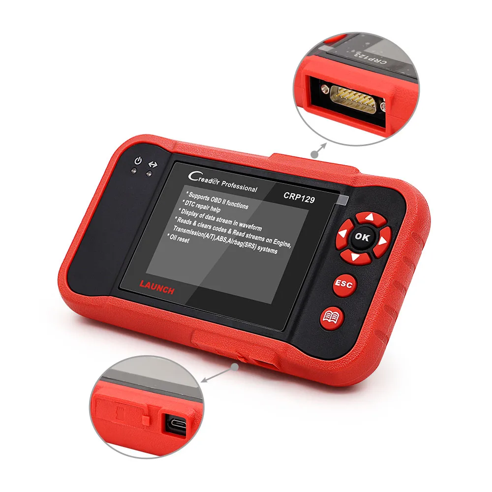 Оригинальный сканер автокодов Launch Creader CRP129 OBDII/EOBD бесплатное обновление онлайн