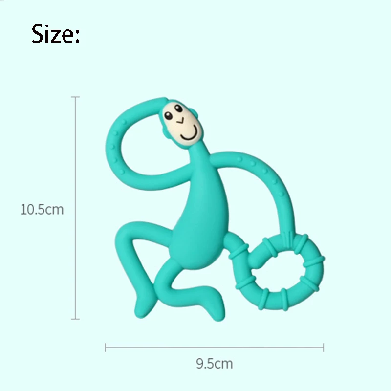 

Baby Cartoon Monkey Teether Three-dimensional Modeling Chew Charms Teether Baby Molar Bite Rubber Child Educational Toy M0009