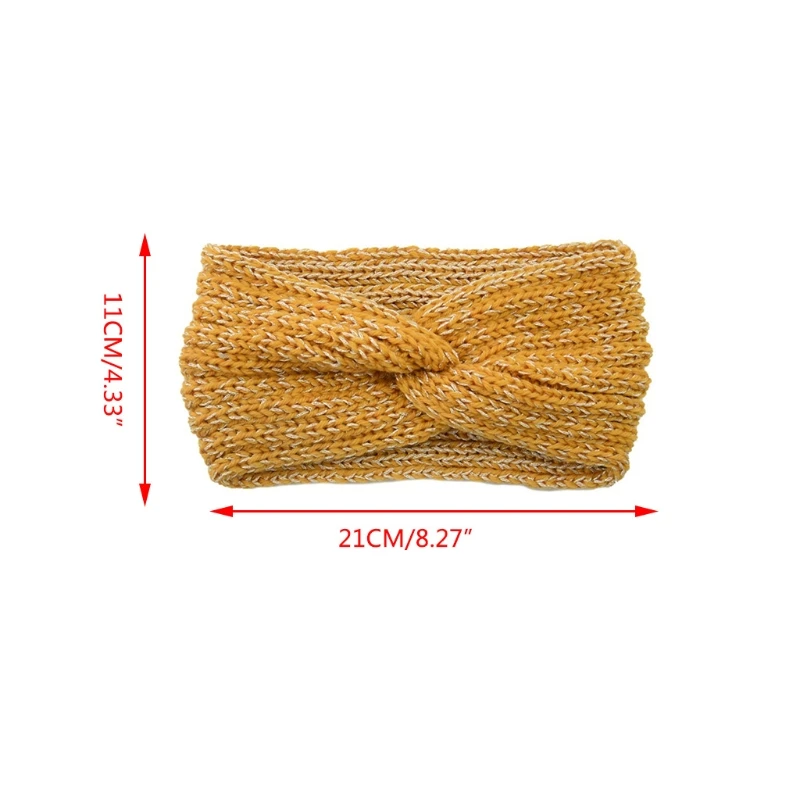 

Women Handmade Crochet Knitted Headband Crisscross Twist Knotted Center Hairband Stretch Elastic Headwrap Turban Ear Warmer