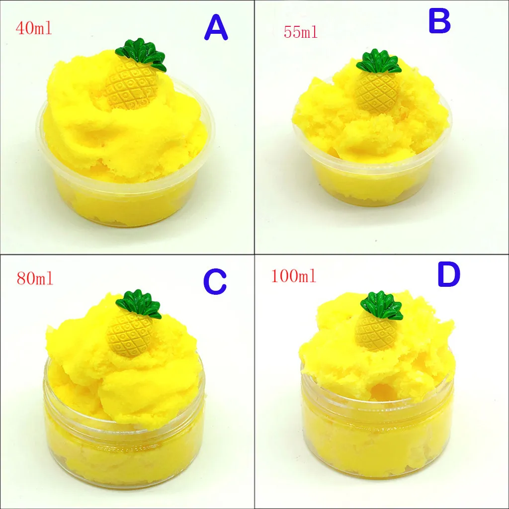 

Pineapple Mud Fluffy Slime Lizun Gum Toys Polymer Clay Plasticine Slime Supplies playdough Relief Ananas Scented Sludge Toys