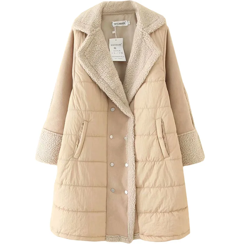 

Парка женская флисовая, зимняя, свободная, большого размера, S6-8741