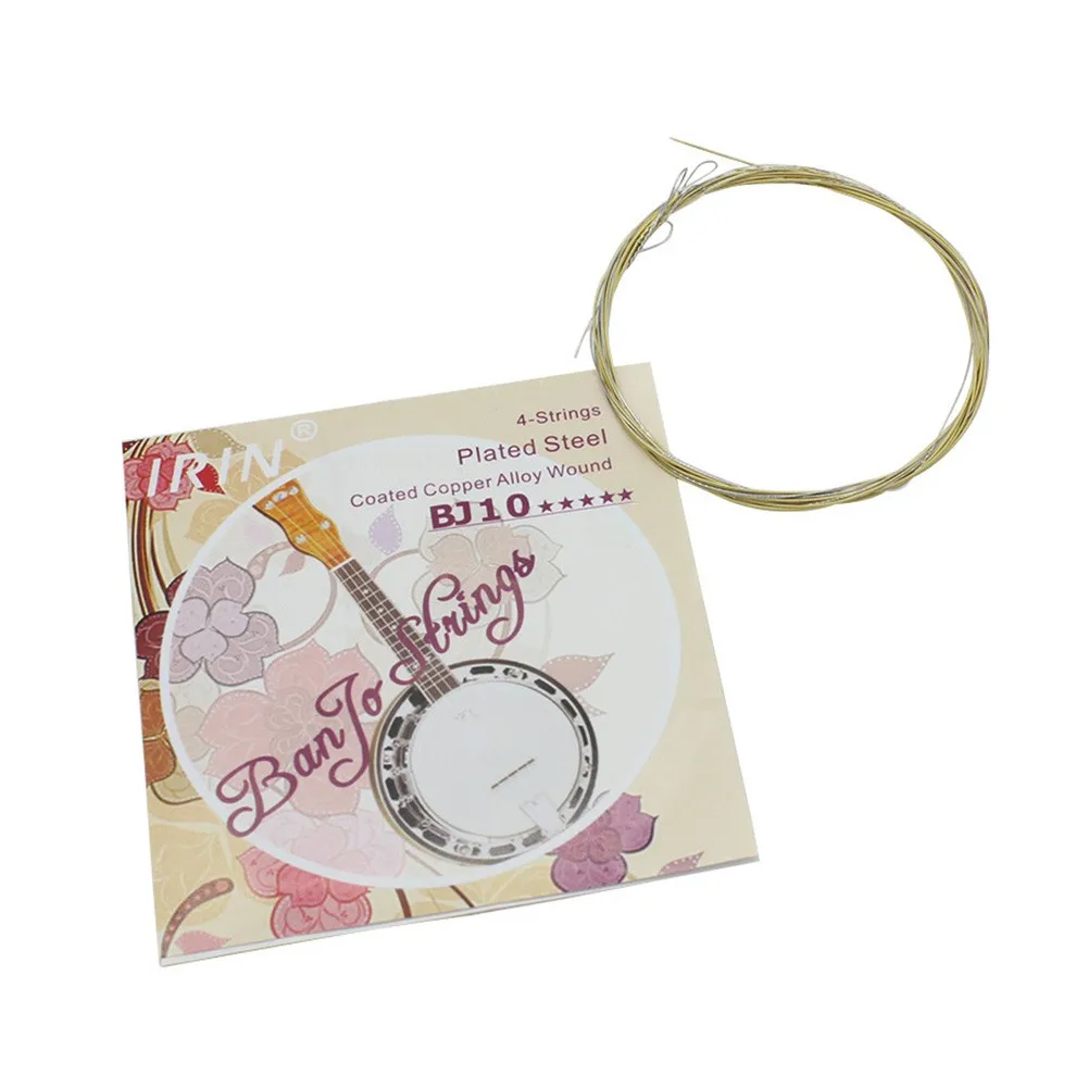 

4Pcs/set BJ10 Banjo String High Carbon Silver Coated Copper Alloy Wound (.009-.030) High Quality Banjo Strings Parts Accessories