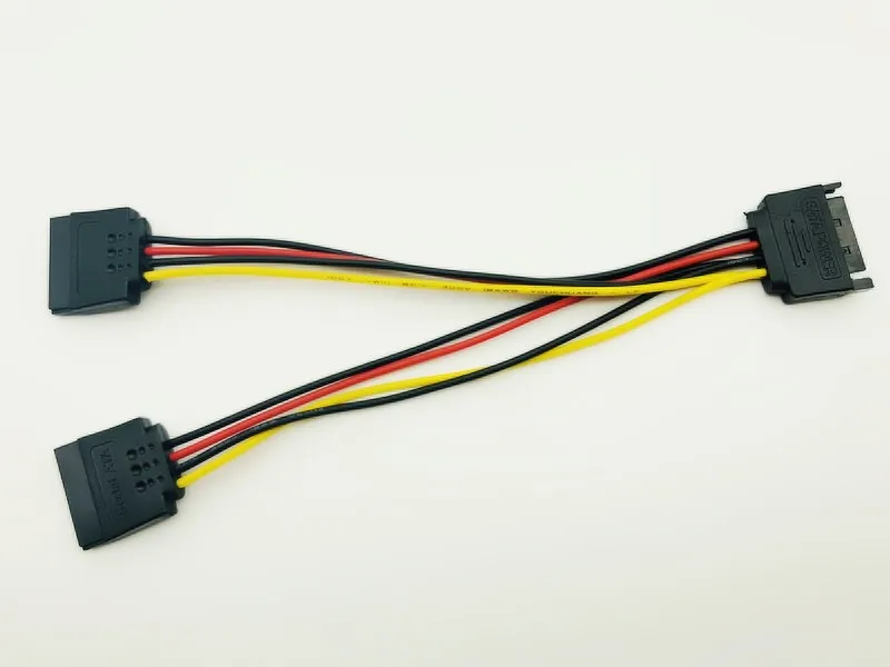 

ПК компьютер силовой кабель 15Pin SATA Male to 2 Female 15Pin Serial ATA power HDD Splitter соединительные кабели для BTC ETH EOS Mining