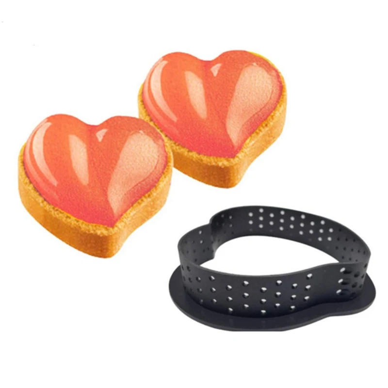 5Types Mousse Circle Cutter Decorating Tool French Dessert DIY Cake Mold Perforated Ring Non Stick Bakeware Tart Reposteria |