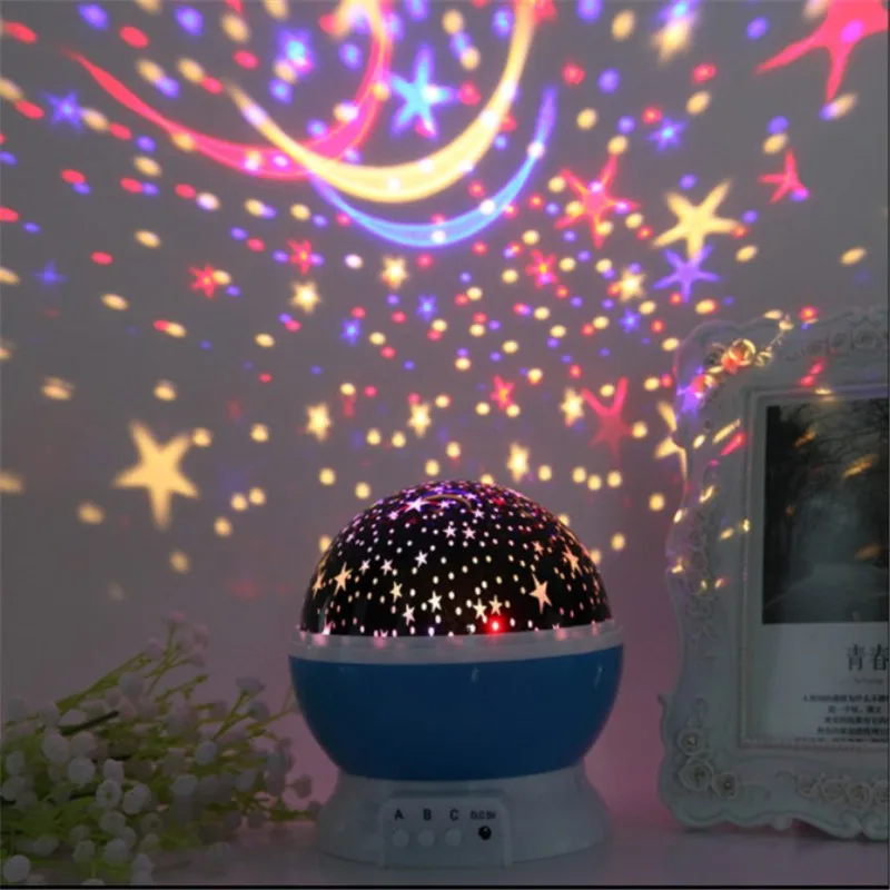 

Creative LED Sky Projector Star Moon Night Light Rotating Night Lamp for Children Kids Baby Bedroom Decor Nursery Christmas Gift