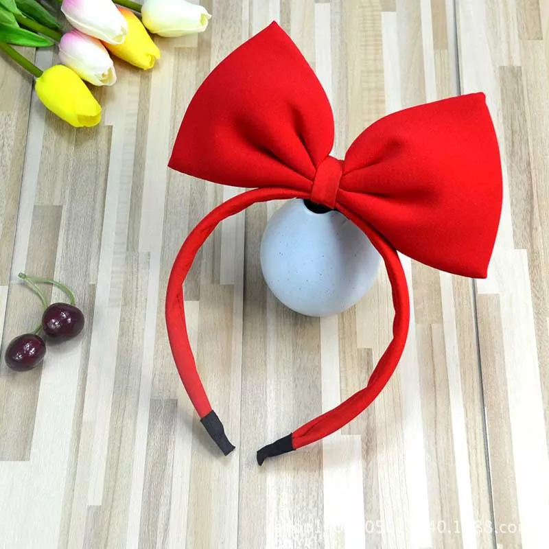 headband 1 Белоснежная повязка на голову с большими красными бантами, повязка на голову для девочек, тканевый головной убор, Детские аксессуары для волос на Рождество, повязка на голову, вечерние тканевая лента для волос - Цвет: headband 1