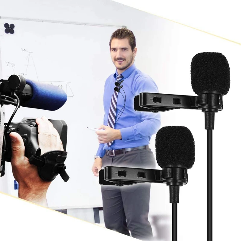 ACEMIC MM2 двойной головкой петличный микрофон с клипсой на ненаправленный