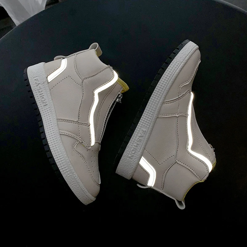 Mid-cut Kids Shoes Fashion Sport Children Spring Autumn Sneaker for Boys Luminous Little | Детская одежда и обувь