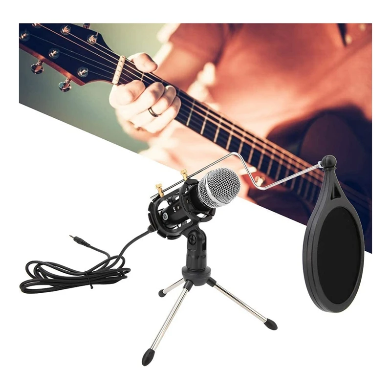 Studio Microphone Condenser Recording & Broadcasting with Anti-Spray Net Tripod Stand for Singing Phone | Электроника