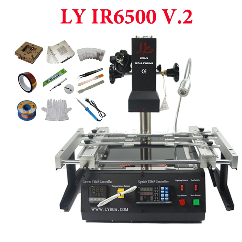 Наладочная паяльная станция LY IR6500 V.2 BGA 2 зоны инфракрасная 2300 Вт PC410 управление