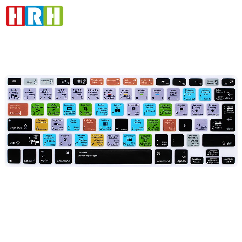 HRH Lightroom испанский горячий ключ ярлыки силиконовый чехол для клавиатуры