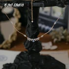 Ожерелье с подвеской из 14-каратного золота, в форме капли, с лунным камнем, многослойное на ключицы