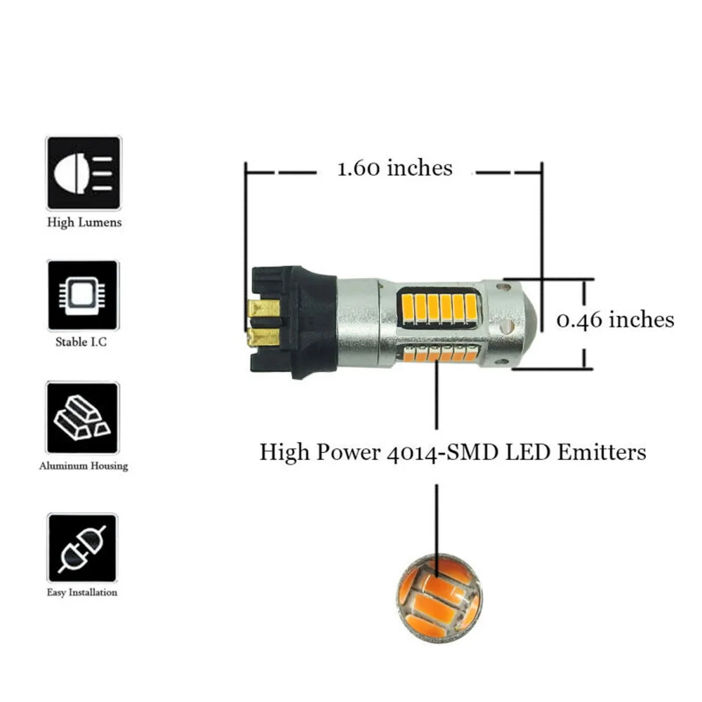 Сменные светодиодные лампы 2шт 4014-SMD супер яркий набор Canbus PW24W PWY24W | Автомобили и
