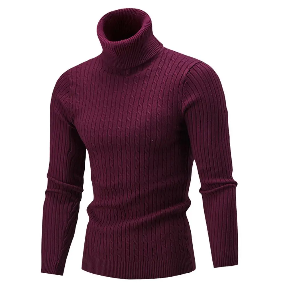 Pull Homme 2019 зимний теплый хлопковый пуловер с длинными рукавами и высоким