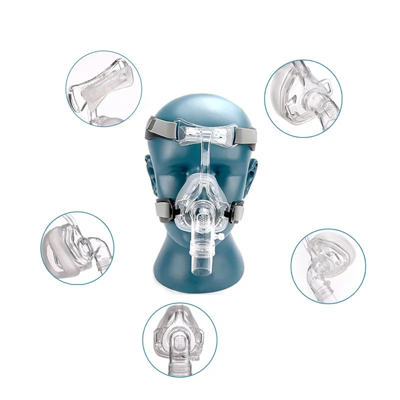 FM1 маска для лица CPAP Авто CPAP BiPAP маска с бесплатным головным убором Белый s m l для сна апноэ OSAS храп людей