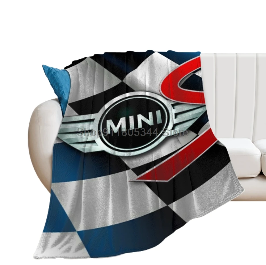 

Manta de lana suave con estampado 3D para el invierno, manta cálida con logotipo de Mini Cooper, ropa de cama