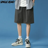 single road mens shorts men 2021 summer solid short harajuku hip hop japanese streetwear male pants black casual shorts for men